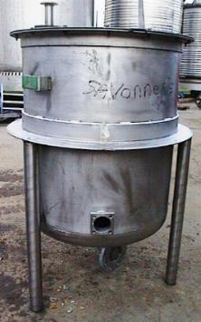 Cuve simple enveloppe - inox - fond bombé - 300 litres d'occasion avec couvercle boulonné et trappe d'accès_0