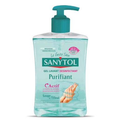 Gel lavant mains désinfectant purifiant Sanytol sauge tilleul 500 ml_0