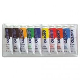 GIOTTO BOITE RIGIDE PACKEBORDABLE DE 10 TUBES 10ML DE GOUACHE, COLORIS ASSORTIS