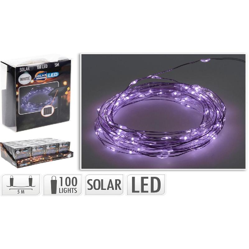 Guirlande micro led, violet, 100 leds, solaire, 7m. - multicolore multi-matériau 8720573771597_0