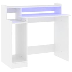 Helloshop26 - Bureau table poste de travail meuble d'ordinateur informatique étude avec lumières LED 97 x 45 x 90 cm bois 02_0023411 - 3000214309927_0