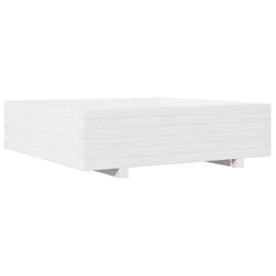 Helloshop26 - Jardinière bac lit surélevé plantes fleurs terrasse jardin 90 x 90 x 26,5 cm bois de pin massif blanc 02_0038049 - 3000217656165_0