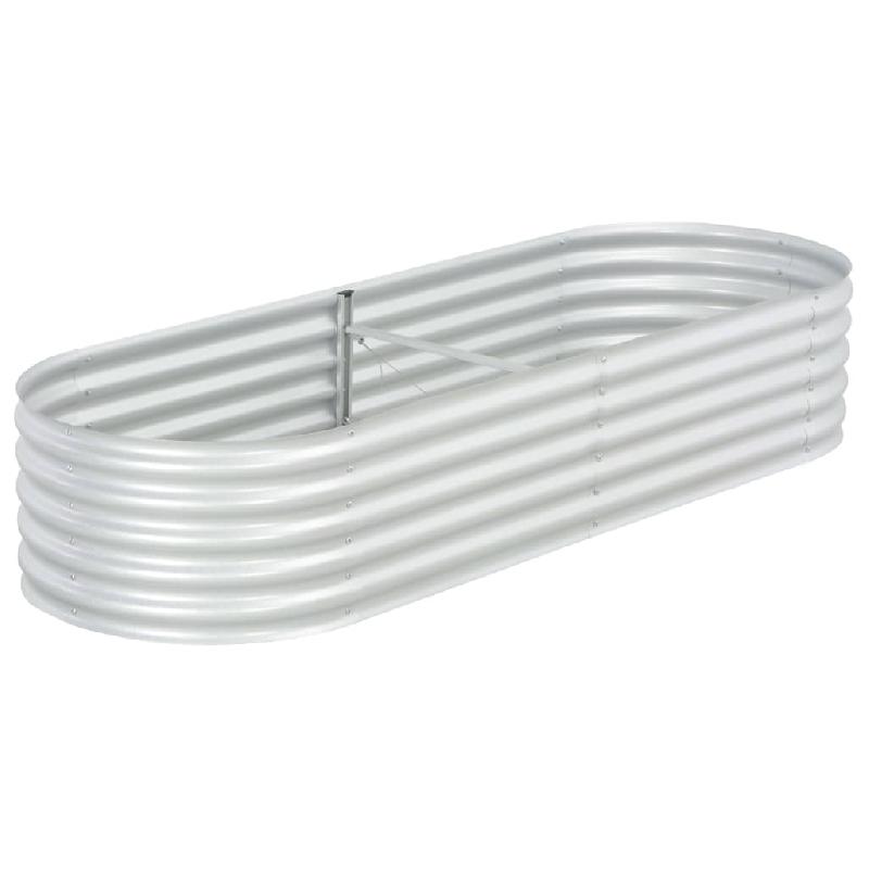 Jardinière lit surélevé pour plantes et fleurs - jardin 240 x 80 x 44 cm - acier galvanisé argenté - 02_0001020_0