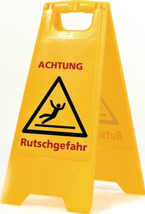 Panneau d'avertissement attention danger glissement inscription l 300 x 570 mm jaune de sécurité/noir/rouge SPRINTUS_0