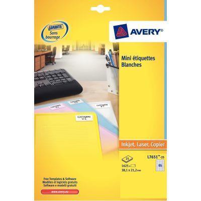Pochette de 6 400 étiquettes laser mini - 45,7x16,9mm - Vélin extra-blanc 145g/m² - Avery L7652_0