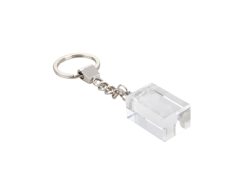 Porte-clés 3D en métal et verre - Inclus boîte cadeau bleue_0