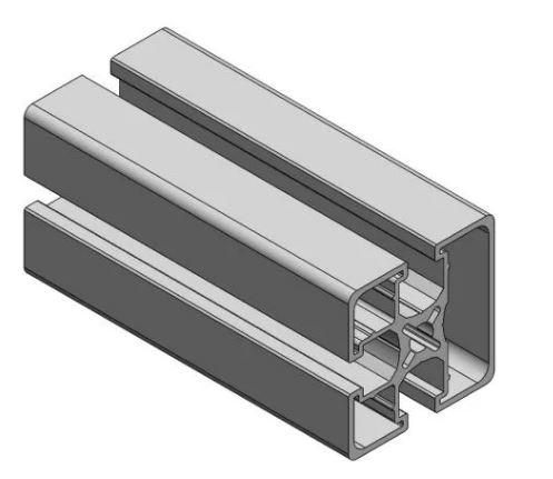 Profilé aluminium 45×45 - 1 face fermée - Ix 10.5 Cm4 / Iy 10.4 Cm4 - Barre de 6m_0
