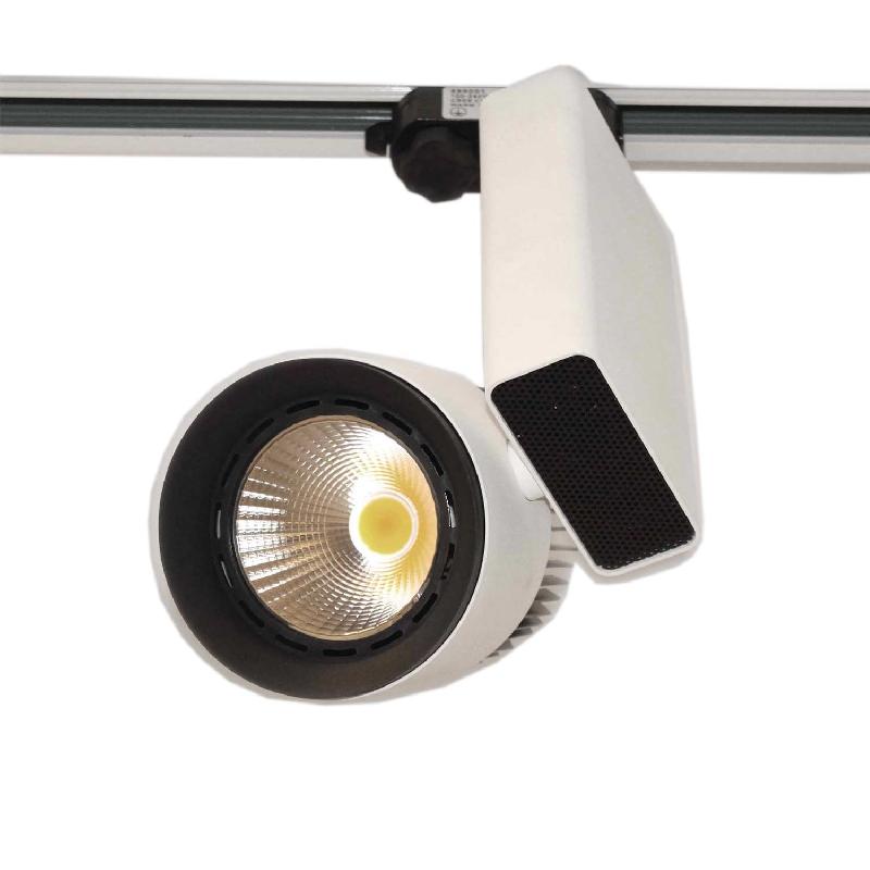 Projecteur LED inclinable noir/blanc 39W - 4000K - 3240lm - 25° - Installation sur rail triphasé_0