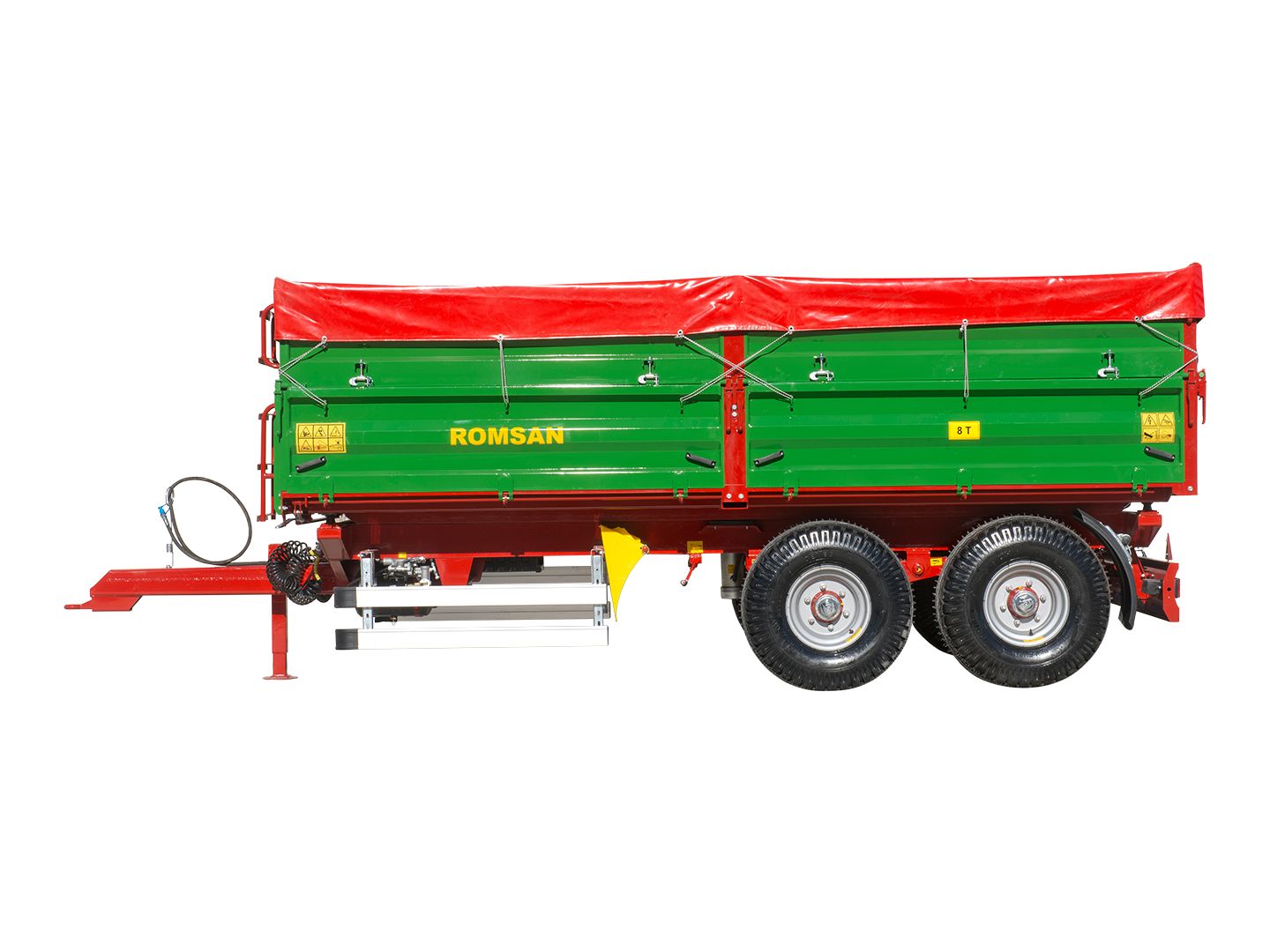 R 80 tasga benne agricole à tandem essieu - romsan - capacité de 8000 kg_0