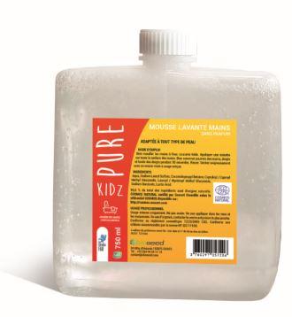 Recharge mousse lavante kidz non parfumee  750ml compatible distributeurs jvd - rpurekidz_0