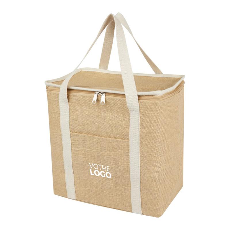 Sac isotherme en toile de jute Picnic - Sacs isothermes et glacières personnalisés_0