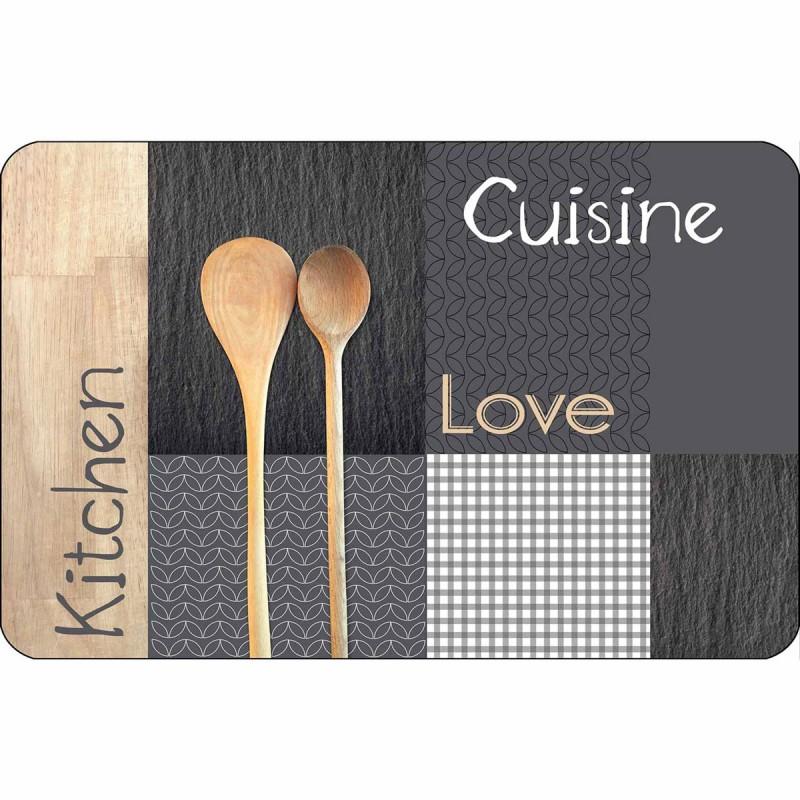Set de table cuisine cantine 28x44 cm noir - Paris Prix - tendance & pratique en polypropylène_0
