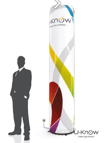 Totem - Walomo - 45 m / à air pulsé - 280 cm - colonne rétroéclairée avec toile polyester anti-feu_0