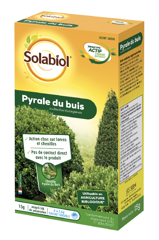 Traitement des insectes pyrale du buis SOLABIOL, pour haies, 15g_0