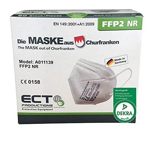 ECT Masque de Protection Respiratoire FFP2 - Testé selon CE 0158 DEKRA - Boîte pliante de 20 pièces_0