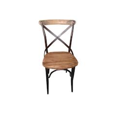 AnticLine créations Chaise industrielle fer et bois - dossier ouvert CIRE 50x88x54cm - 3700407985616_0
