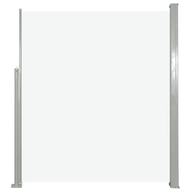 Auvent paravent brise-vue latéral rétractable - Protection visuelle 160 x 500 cm - Crème - Polyester UV et résistant à l'eau_0