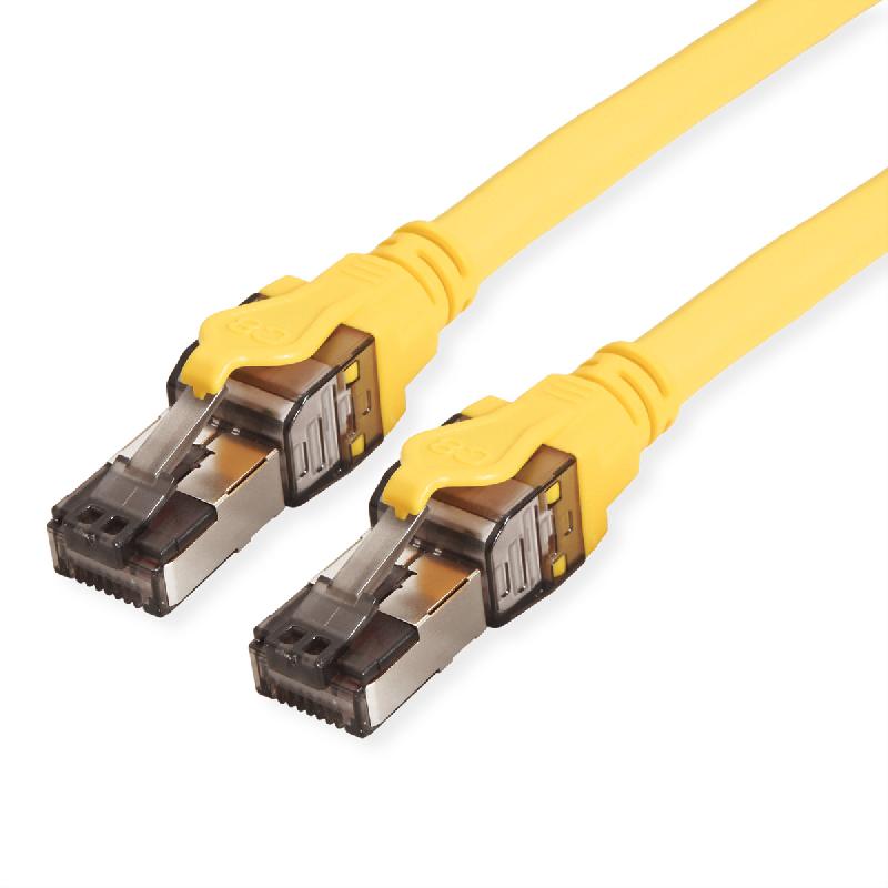 Cordon ROLINE Cat.8 (Classe I) S/FTP (PiMF) fils tressés, LSOH, jaune, 2 m_0