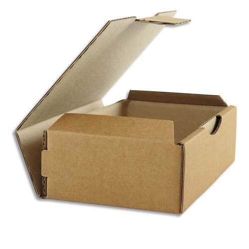 Emballage boîte postale en kraft havane simple cannelure - dimensions : 24 x 17 x 5 cm_0