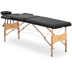 Helloshop26 - Table de massage pliante 2 zones 185 x 70 x 62 86 cm 220 kg bois de hêtre noir 14_0009992 - 3000221942834_0