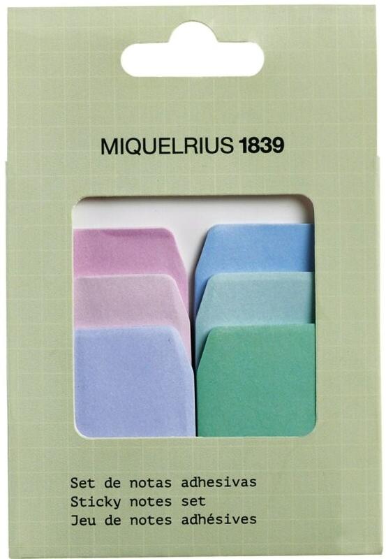 MIQUELRIUS Set de 6 blocs de 20 notes adhésives 34x45/57/68 multicolores - 8422593074855_0