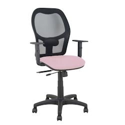 Piqueras y Crespo Silla Alocén traslack malla negra asiento bali rosa brazos regulables - rose multi-matériau 345TKM840B710B10CRN_0