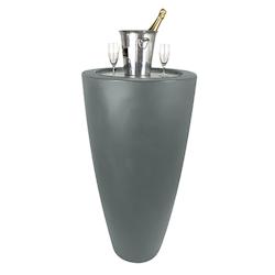 Plast&ampampamp#039Up Rotomoulage Pot conique 3 en 1pot de fleurs- mange debout-seau a champagne dessus inox - GRIS - gris 0669014882745_0