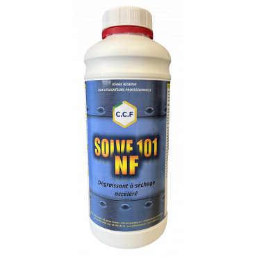 SOLVE 101 NF Solvant dégraissant à séchage accéléré pour métaux cuivrés, ferreux ou non ferreux - sans CMR - Neutre, performant, n'attaque pas les vernis - Rigidité diélectrique d'environ 20 000 V_0