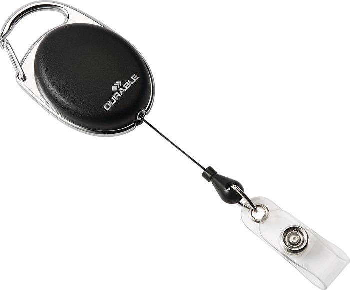 Support à  emboîter avec boucle à  bouton pression longueur de ruban 800 mm noir DURABLE_0