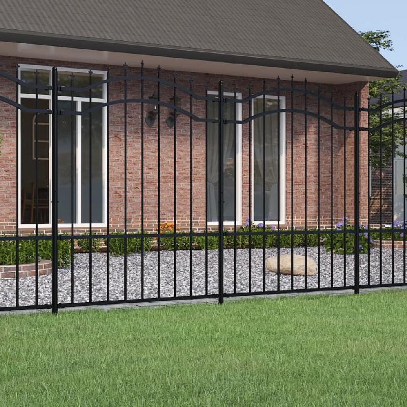 Vidaxl clôture de jardin avec sommet de lance noir 190 cm 151082_0