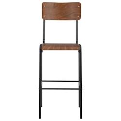 VidaXL Tabourets De Bar Lot De 2 Marron Contreplaqué Solide Et Acier - marron 280079_0