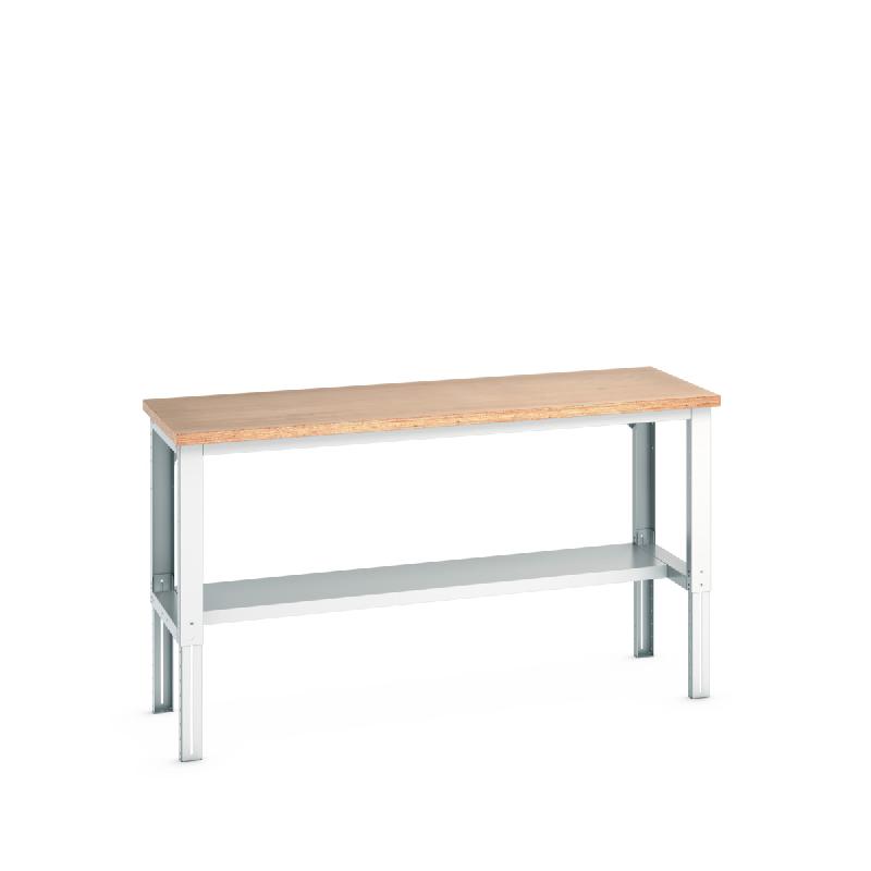 Établi avec ossature réglable Cubio Mpx - demi-tablette - 2000x750x740-1140mm - RAL 7035_0