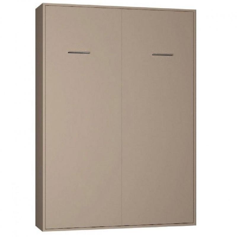 ARMOIRE LIT ESCAMOTABLE SMART-V2  TAUPE MAT COUCHAGE 140*200 CM._0