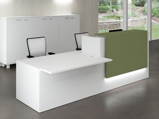Banque d'accueil Z2 blanche avec accès handicapés - Officity - Vert, Gauche, Blanc, 306_1