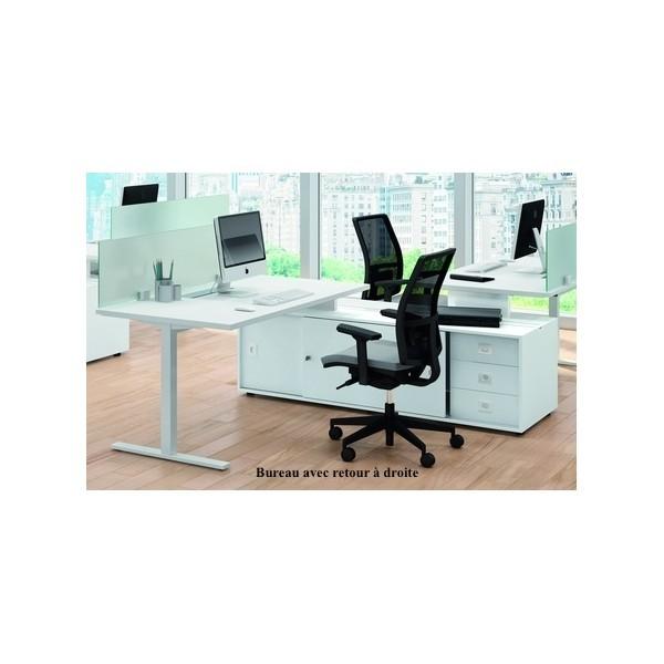 Bureau Idea Tube avec meuble de rangement - Quadrifoglio - Blanc, 204, Droite_1