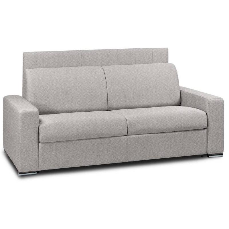 CANAPÉ LIT CANAPEXPRESS  LATTES 160CM MATELAS MÉMORY  22CM TÊTE DE LIT INTÉGRÉE  VELOURS  GRIS_0