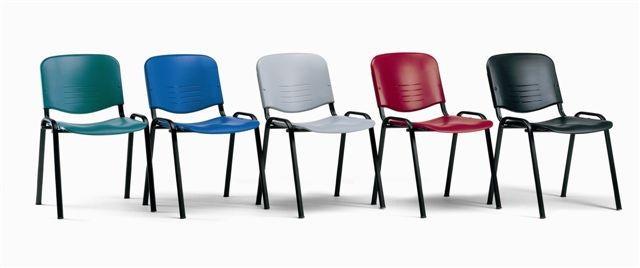 Chaise de réunion empilable en polypropylène - M4 Noir - robuste et facile d'entretien_0