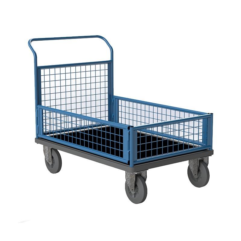 Chariots de manutention Manuest - 300 kg et 500 kg - 800 x 600 - 4 roues avec poignée recourbée_0