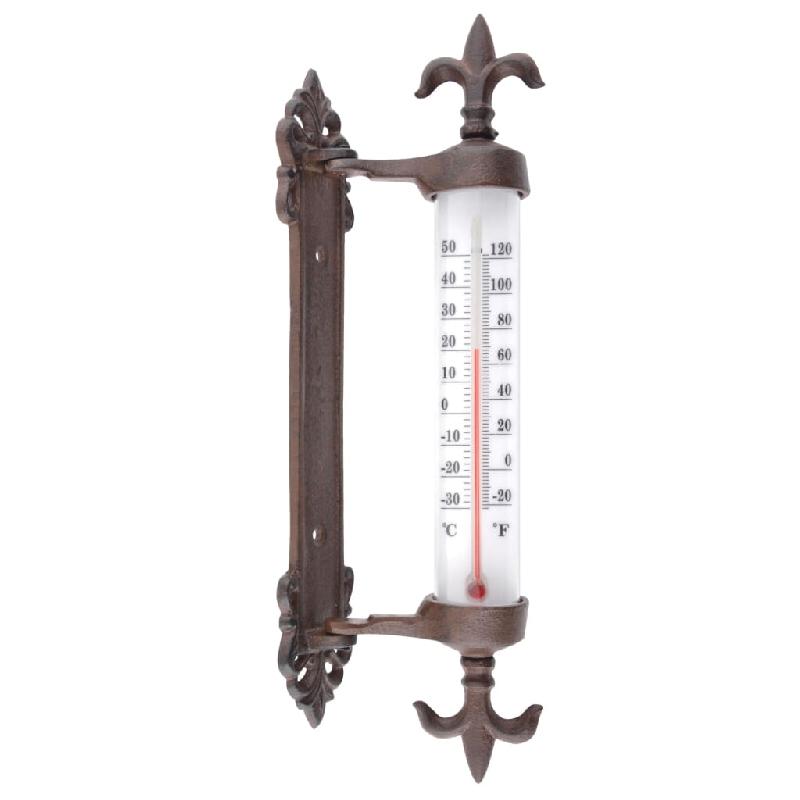 Esschert design thermomètre à cadre de fenêtre fonte 428859_0