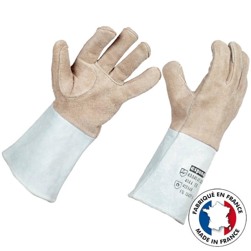 Gants de soudeur cuir croûte bovin doublé et renforcé - T-10_0
