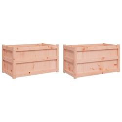 Helloshop26 - Jardinière bac lit surélevé plantes fleurs jardin terrasses lot de 2 bois massif douglas marron 02_0039052 - 3000218003616_0