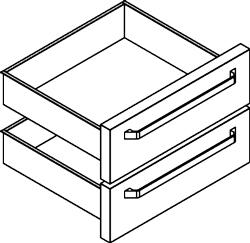 Kit de tiroirs pour soubassement l=700 mm - 6570C2_0