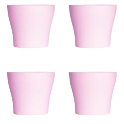 Lot de 4 Pots à Fleurs en Plastique Rose Avec Cache-Pot GH629PK St Helens Home and Garden - 20 Cm x 14.5 Cm - 3666630000895_0