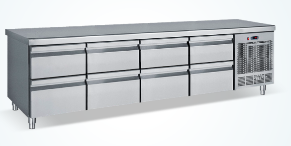 MEUBLE RÉFRIGÉRÉ HORIZONTAL INOX 4 PORTES HAUTEUR 68 CM_0