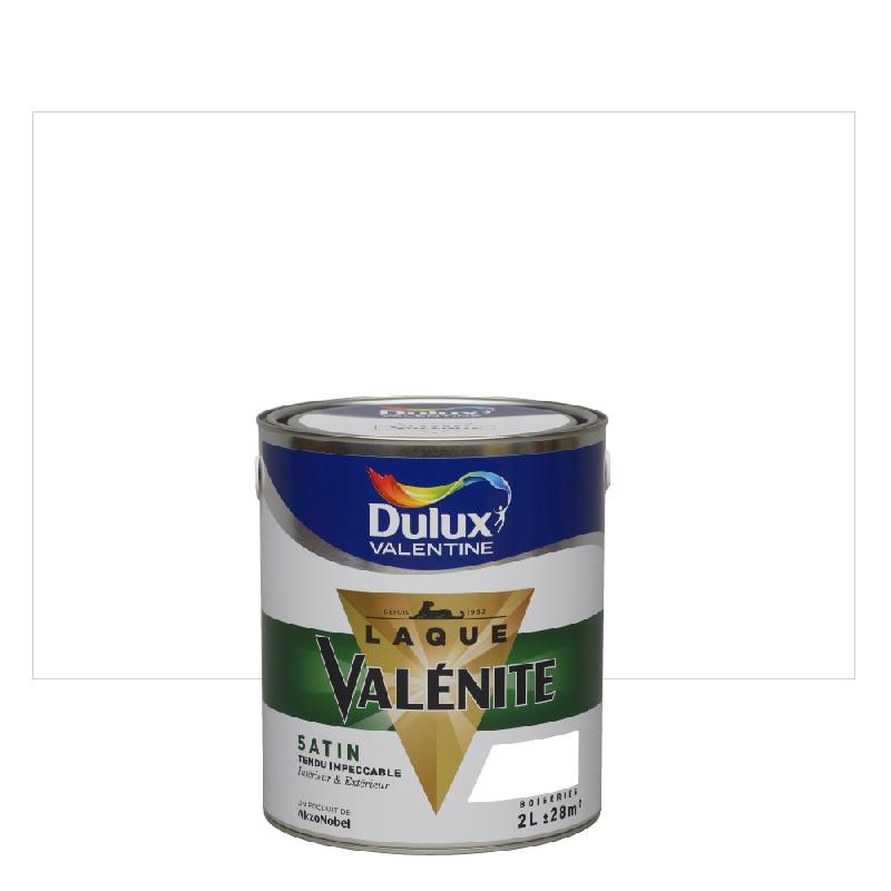 Peinture laque boiserie Valénite blanc satiné 2L - DULUX VALENTINE - Microporeuse, résistante aux chocs et intempéries_0