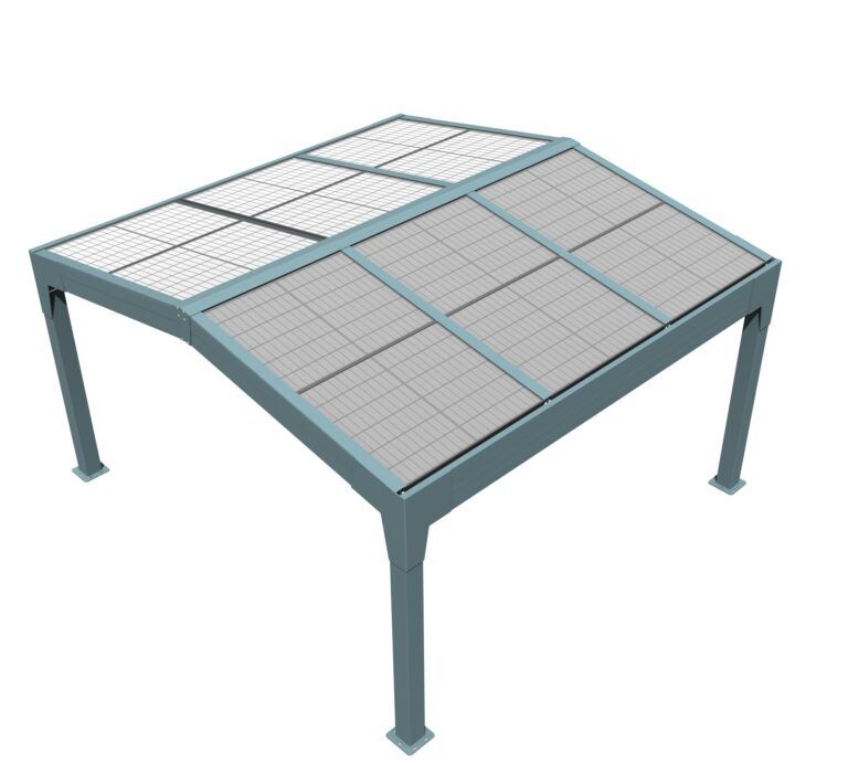 Pergola photovoltaïque en aluminium en est-ouest_0