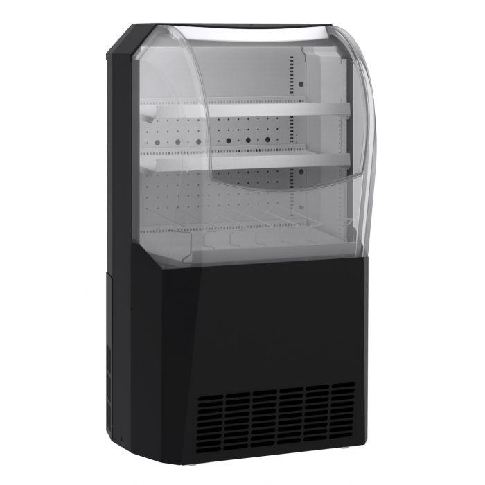 Réfrigérateur noir positif professionnelle avec vitrine ouverte 210l - 7464.0300_0