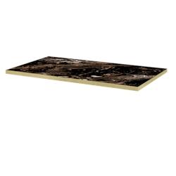 Restootab - Plateau 140x70 decor marbre capuccino chants laiton - marron Bois manufacturé PL-14070M-BER.CAP-LAI_0