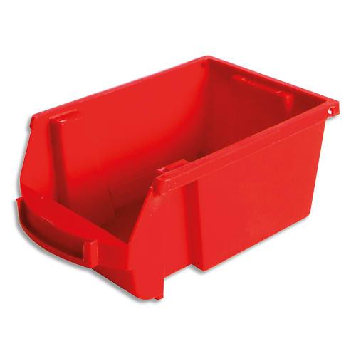 Viso bac de rangement à bec 1l spacy avec porte-étiquette en polypropylène rouge l10 x h7 x p16 cm_0