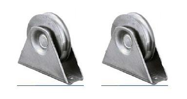 Roue à rainure ronde de 100 mm dans un support fixe - Lot de 2_0